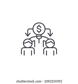 Workers linear icon concept. Workers line vector sign, symbol, illustration.