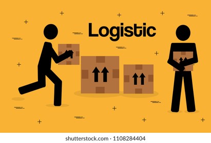 workers logistic service silhouette