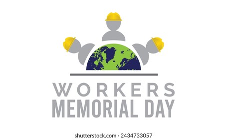 Workers' Memorial Day observed every year in April. Template for background, banner, card, poster with text inscription.