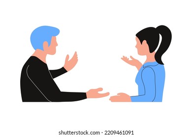 Workers are negotiating, thinking and brainstorming, company information analytics. Flat Art Vector Illustration