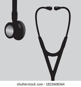 Workers nodes of a modern stethoscope. Vector illustration.