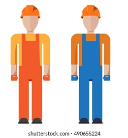 Workers people building team and group workers people service. Profession engineering workers people. Two professional workers people building team in helmets 
