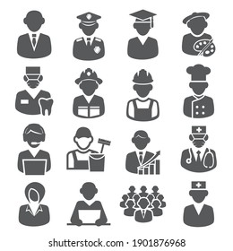 Workers and Professional Icons on white background