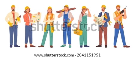 Similar – Image, Stock Photo Female carpenter working in her workshop