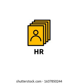 Workers resume, pr icon, public relation vector illustration
