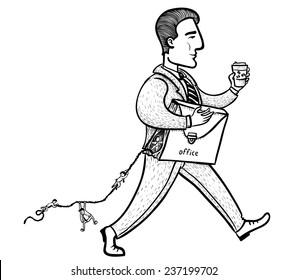 workers run away from the office