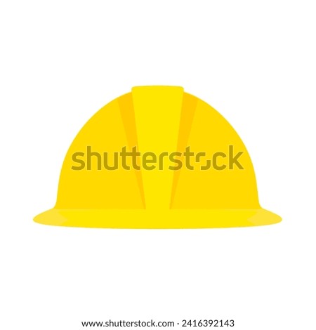 The worker's safety hat is yellow. Safety helmet isolated on white background. Vector illustration