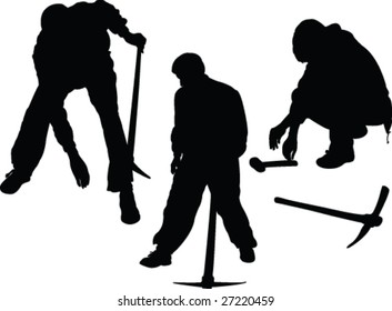 workers silhouette - vector