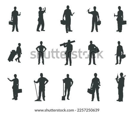 Workers silhouettes, Labor silhouette set