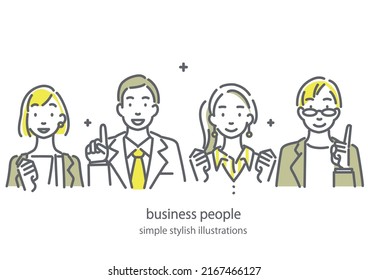 workers, simple and stylish illustrations