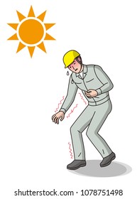 Workers with symptoms of heat stroke