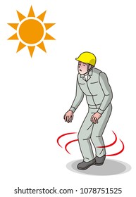 Workers with symptoms of heat stroke