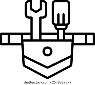 Workers Toolbelt Linear Style Icon Design