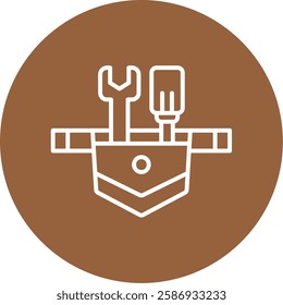 Workers Toolbelt Outline Circle Style Icon Design