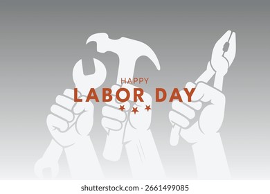 As ferramentas dos trabalhadores elevaram o feliz dia do trabalho