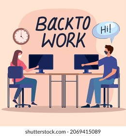 workers wearing face mask back to work