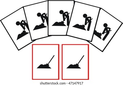 Workers and weekends. Abstract graphic image.