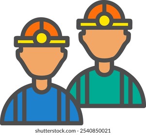 WorkersVector Icon Outline Filled Style