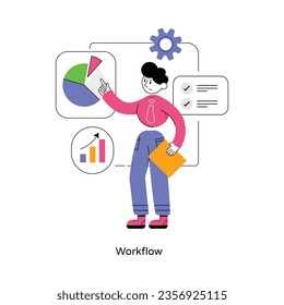 Workflow abstract concept vector in a flat style stock illustration