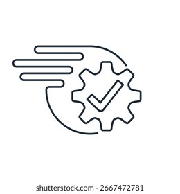 Workflow. Active process.Operating procedure. Vector linear icon illustration isolated on white background.