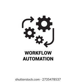 Workflow Automation Gears Arrows Vector Icon