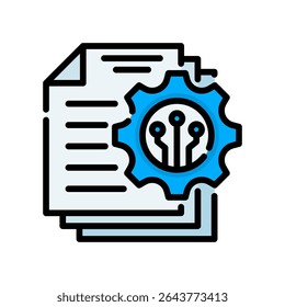 Workflow Automation Icon Lineal Color Vector Illustration
