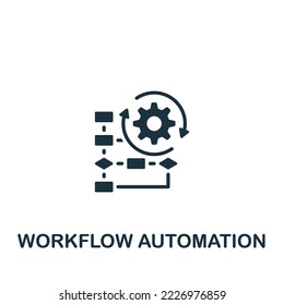 Symbol für Workflow-Automatisierung. Einfarbiges Symbol für einfaches Produktmanagement für Vorlagen, Webdesign und Infografiken