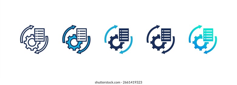Workflow Automation icon set multiple style collection