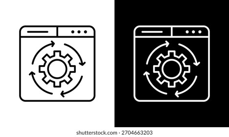 Automatización de flujo de trabajo Diseño de conjunto de iconos blancos
