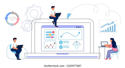 Workflow Automation Workforce Organization And Management Business Growth Ways Abstract Concept Vector Illustration Project Leadership Waterfall And Agile Development Team Productivity Software