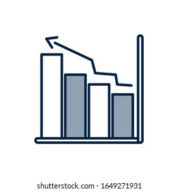 Workflow bars half line half color style icon design, Infographic data information business analytics and visual presentation theme Vector illustration