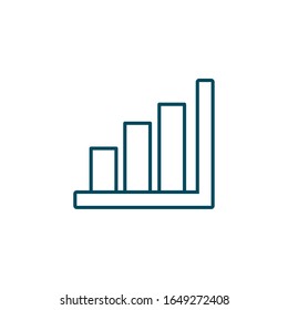 Diseño de iconos de estilo de línea de barras de flujo de trabajo, análisis de negocio de información de datos infográficos y tema de presentación visual. Ilustración vectorial.