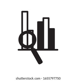 Workflow bars and lupe silhouette style icon design, Infographic data information business analytics and visual presentation theme Vector illustration