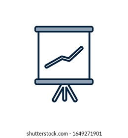 Workflow board half line half color style icon design. Infographic data information business analytics and visual presentation theme. Vector illustration.