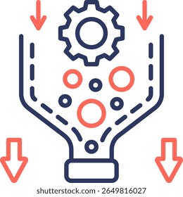 Workflow Bottleneck Icon Element for Design