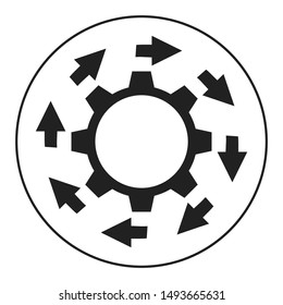 Workflow business concept illustration. Abstract gear and arrows icon. 