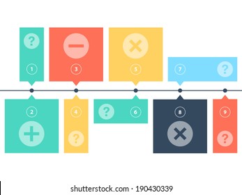 Workflow Business Data Presentation Diagram. Infographic elements. Vector graphic template. Isolated on white background.