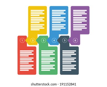 Workflow Business Data Presentation Diagram. Infographic elements. Vector graphic template. Isolated on white background.