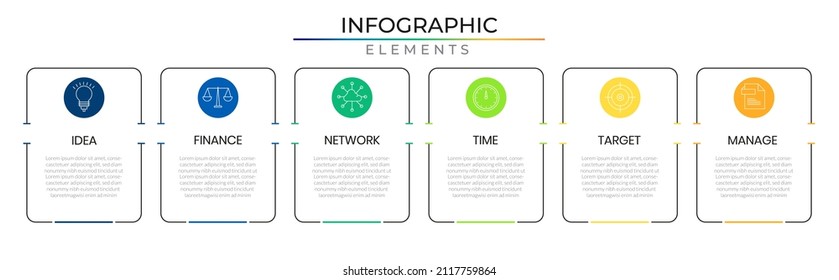 Workflow business infographic plan concept design vector with icons. Recatngle business network project template for presentation and report.
