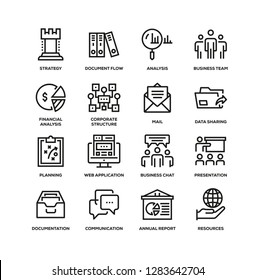 WORKFLOW AND BUSINESS LINE ICON SET