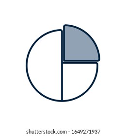 Workflow cake half line half color style icon design, Infographic data information business analytics and visual presentation theme Vector illustration