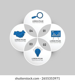 Workflow circle infographic vector design with 4 options and modern design