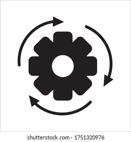 Workflow cog line style icon editable Stroke on white background 