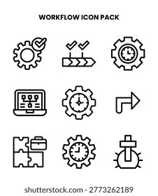 Workflow collection featuring Line icons for web and mobile.