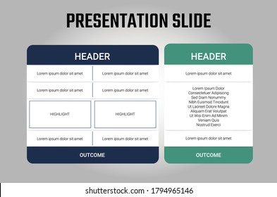 Workflow Comparison Column Presentation Slide Infographic |  Sales Deck | Editable Vector
