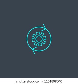 workflow concept blue line icon. Simple thin element on dark background. workflow concept outline symbol design from Project management set. Can be used for web and mobile UI/UX