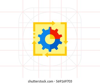 Workflow Concept with Gear Icon