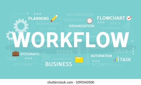 Workflow concept illustration. Idea of working and communication.