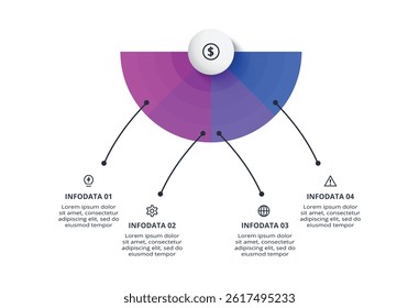Workflow concept for infographic with 4 steps, options, parts or processes. Business data visualization.