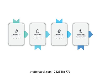 Workflow concept for infographic with 4 steps, options, parts or processes. Business data visualization.